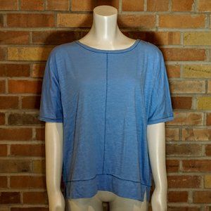 Eileen Fisher Organic Cotton Seamed Tee Heather Bl